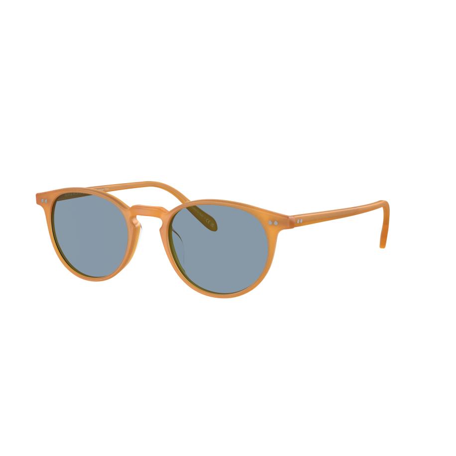 Oliver Peoples Unisex Sunglass OV5004SU Riley Sun - Framekleur: Halfmat Amber Tortoise, Lenskleur: Kobalt Blauw