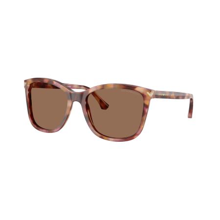 Emporio Armani Vrouwelijk Sunglass EA4060 - Framekleur: Glanzend Havana rood, Lenskleur: Donkerbruin