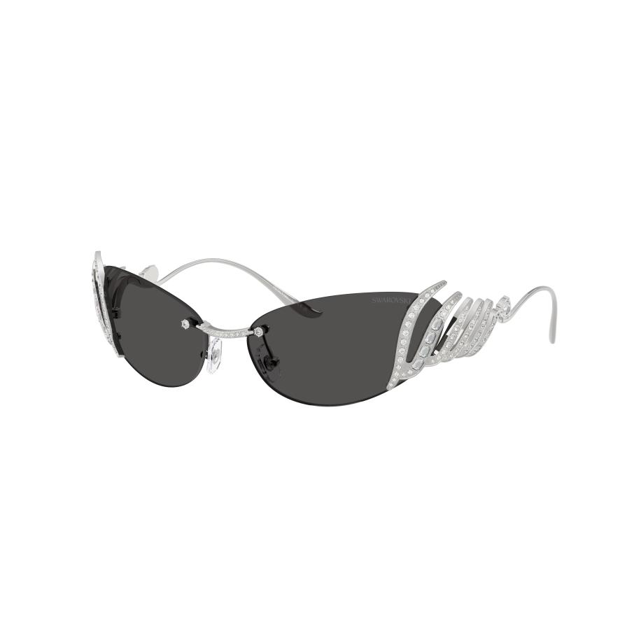 Swarovski Vrouwelijk Sunglass SK7041 - Framekleur: Zilver, Lenskleur: Donkergrijs Grijs