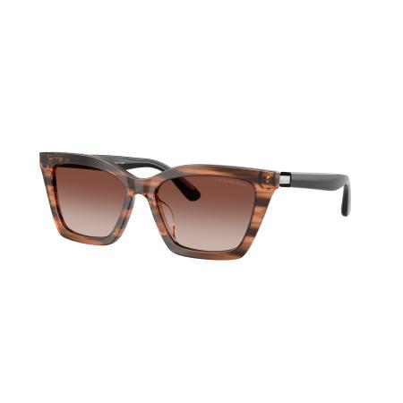 Emporio Armani Vrouwelijk Sunglass EA4250U - Framekleur: Glanzend gestreept bruin, Lenskleur: Gradiënt bruin