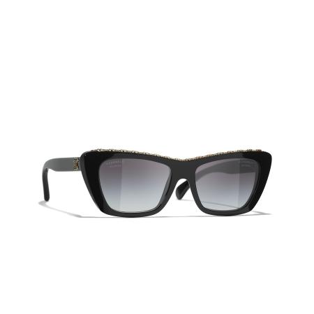 Chanel Vrouwelijk Sunglass Butterfly Sunglasses CH5540 - Framekleur: Zwart, Lenskleur: Grijs