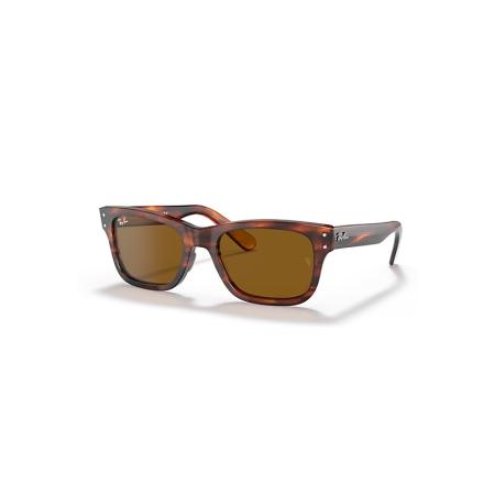 Ray-Ban Burbank zonnebril Havana Gestreept montuur Bruin glazen 55-20