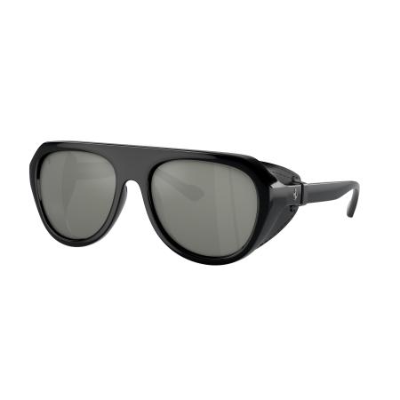 Ferrari Unisex Sunglass FH2002QU - Framekleur: Zwart, Lenskleur: Gespiegeld Zilver Polar