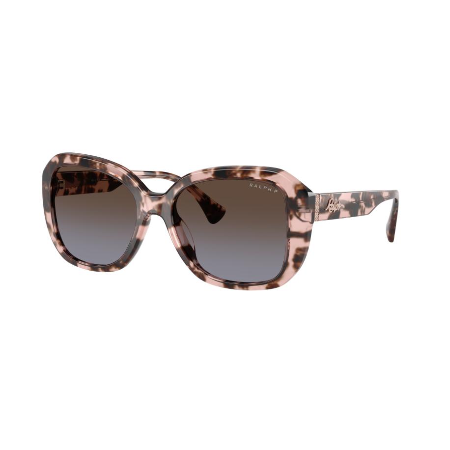 Ralph Vrouwelijk Sunglass RA5321U - Framekleur: Glanzend rosé Havana, Lenskleur: Polar gradiënt bruin Bruin