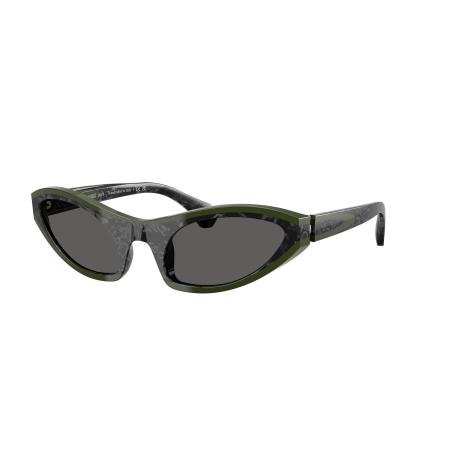 Alain Mikli Vrouwelijk Sunglass A05513 - Framekleur: Noir Nacree/groen, Lenskleur: Zwart