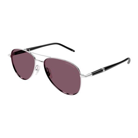 Montblanc MB0345S Aziatische pasvorm 002 Zilver Heren Zonnebril