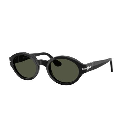 Persol Vrouwelijk Sunglass PO3378S - Loris - Framekleur: Zwart, Lenskleur: Groen