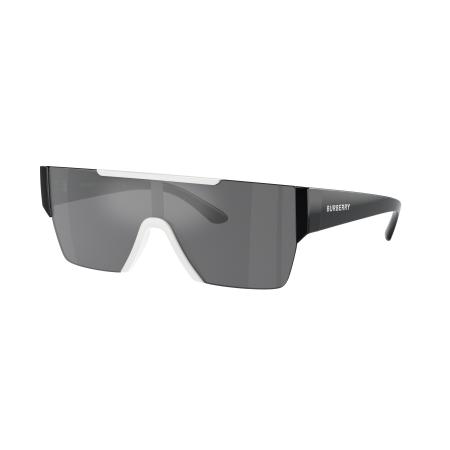 Burberry Mannelijk Sunglass BE4291 - Framekleur: Wit, Lenskleur: Grijs gespiegeld zwart