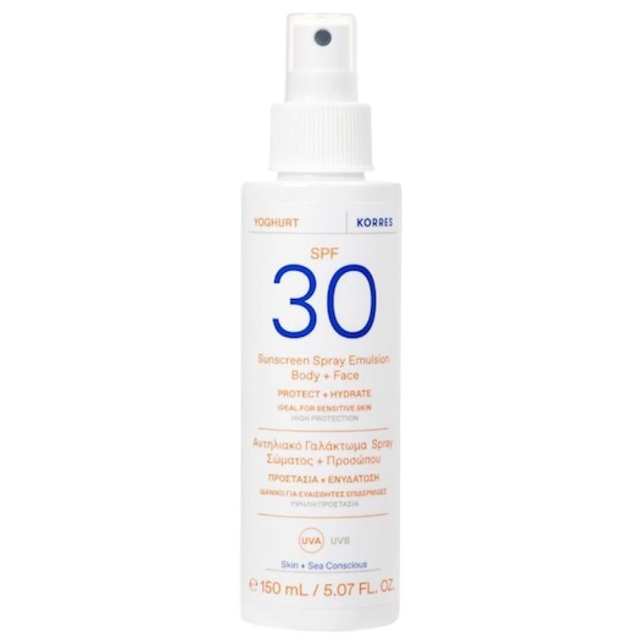 Korres Zonneproducten Yoghurt zonnespray emulsie voor gezicht en lichaam SPF30 Zonnebrand Dames 150 ml
