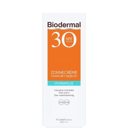 Biodermal Zonnecrème Gezicht Hydraplus SPF30