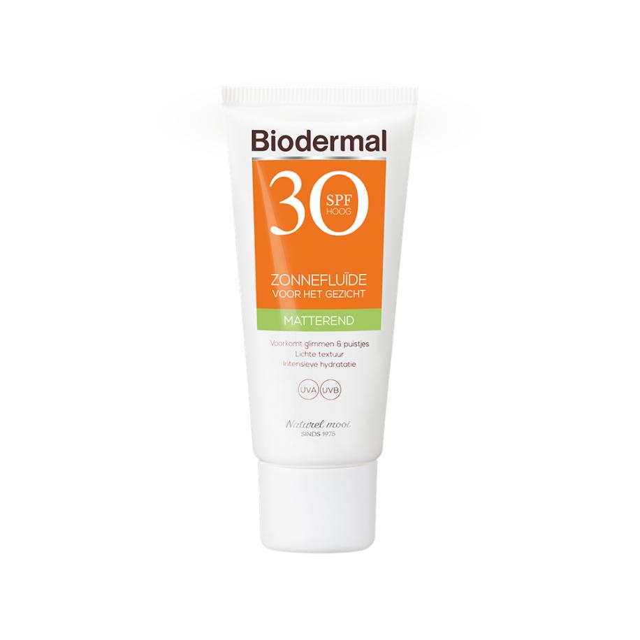 Biodermal Zonnefluïde Gezicht - Matterend SPF30
