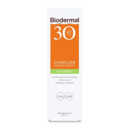 Biodermal Zonnefluïde Gezicht - Matterend SPF30