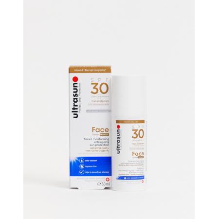 Ultrasun Anti-age zelfbruinende zonbescherming voor het gezicht met SPF 30 voor de zeer gevoelige huid 50ml-Geen kleur