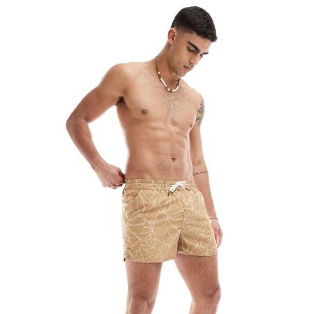 Aray - Halle - Zwemshort met abstracte print in bruin