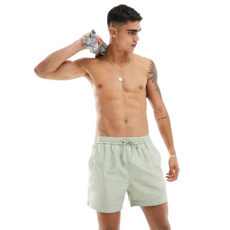South Beach - Zwemshort in saliegroen