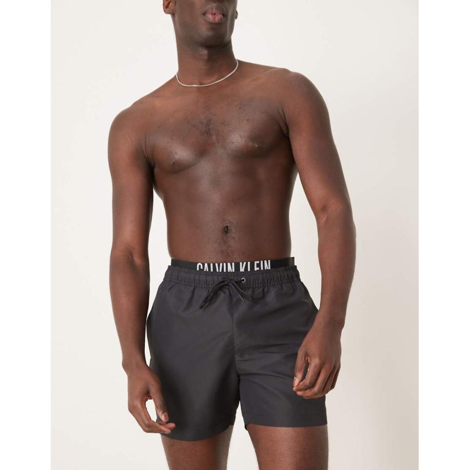 Calvin Klein - Zwemshort met logo-tailleband in zwart Zwart