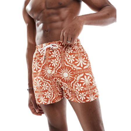 Aray -Sun Dile - Zwemshort met print in oranje