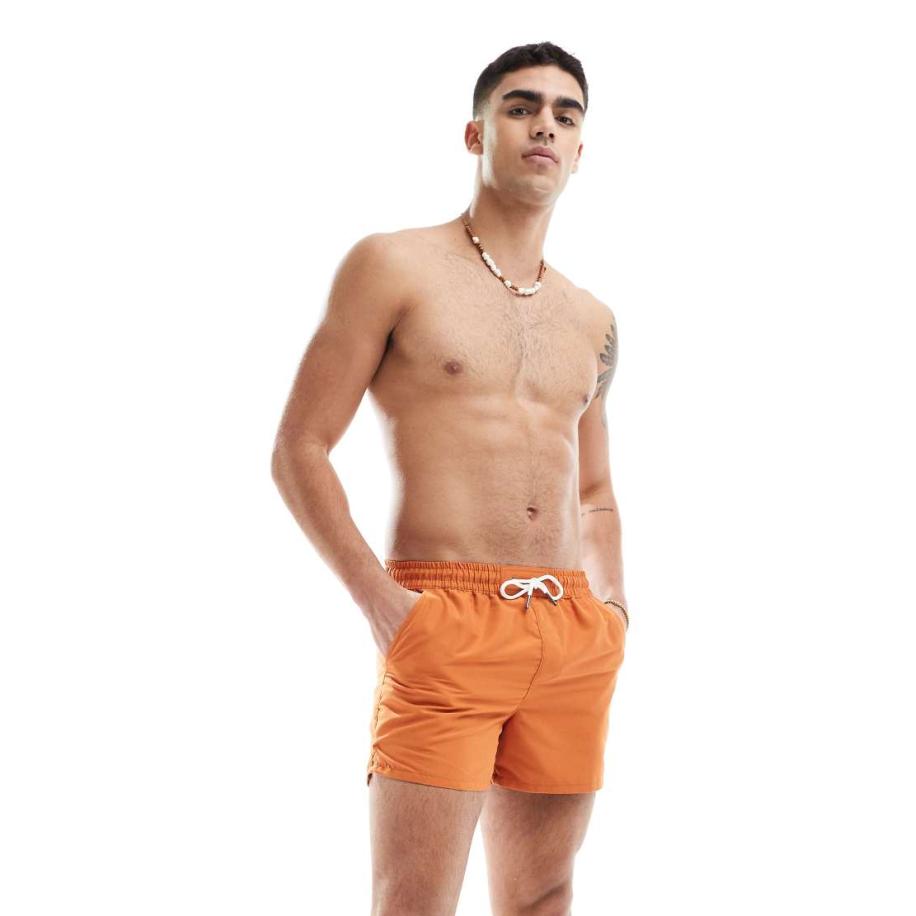 Aray - Effen zwemshort in roestbruin-Oranje Oranje