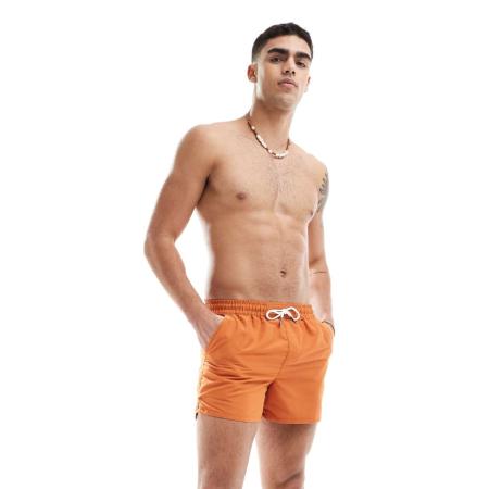 Aray - Effen zwemshort in roestbruin-Oranje