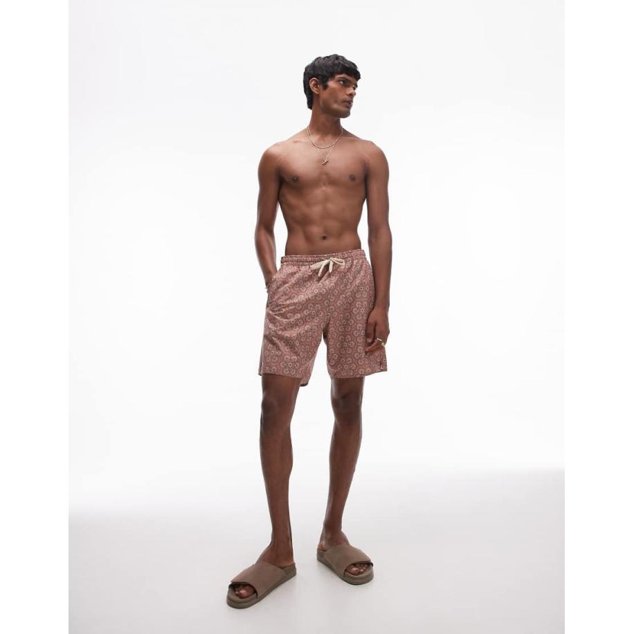 Rhythm - Verita - Zwemshort met print in roestbruin-Oranje Oranje