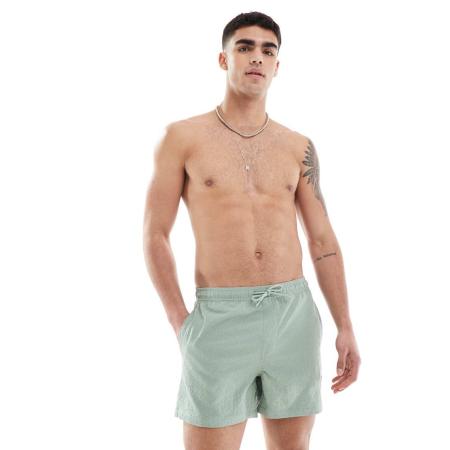 ONLY & SONS - Seersucker zwemshort in lichtgroen