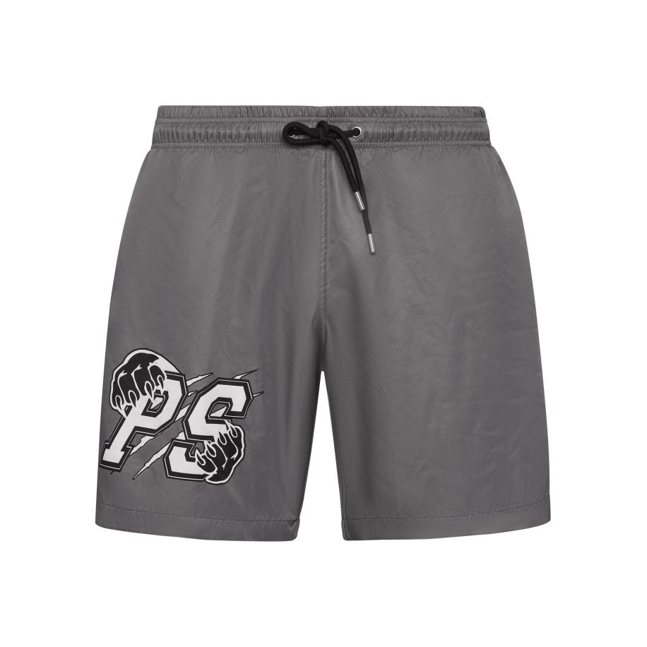 Plein Sport Plein Sport Zwemshorts grijs / zwart / wit -