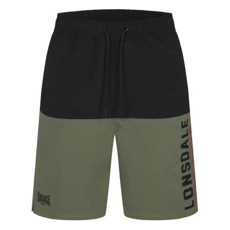 LONSDALE Zwemshorts Hayling olijfgroen / donkeroranje / zwart