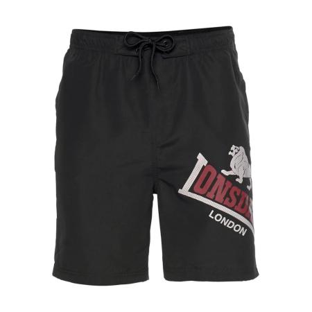 LONSDALE Boardshorts lichtgrijs / donkerrood / zwart