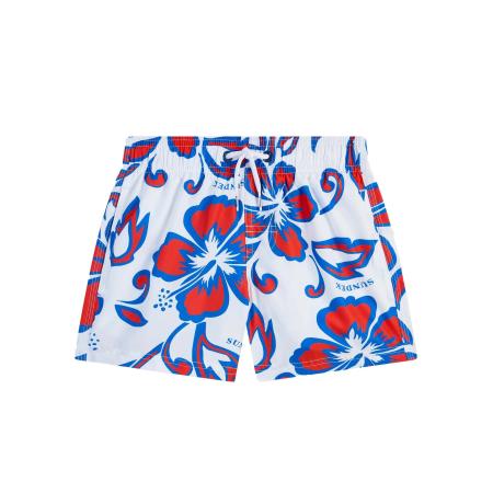 Sundek Zwemshorts kobaltblauw / neonrood / wit