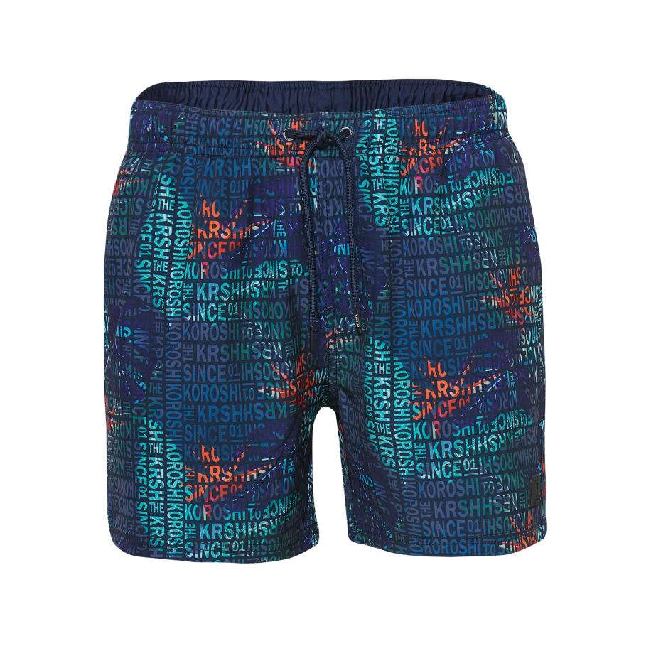 KOROSHI KOROSHI Zwemshorts marine / hemelsblauw / vuurrood / neonrood -