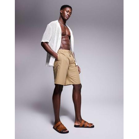 ASOS DESIGN - Lange zwemshort in neutraal