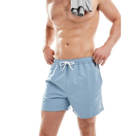 New Look - Basic halflange zwemshort in lichtblauw
