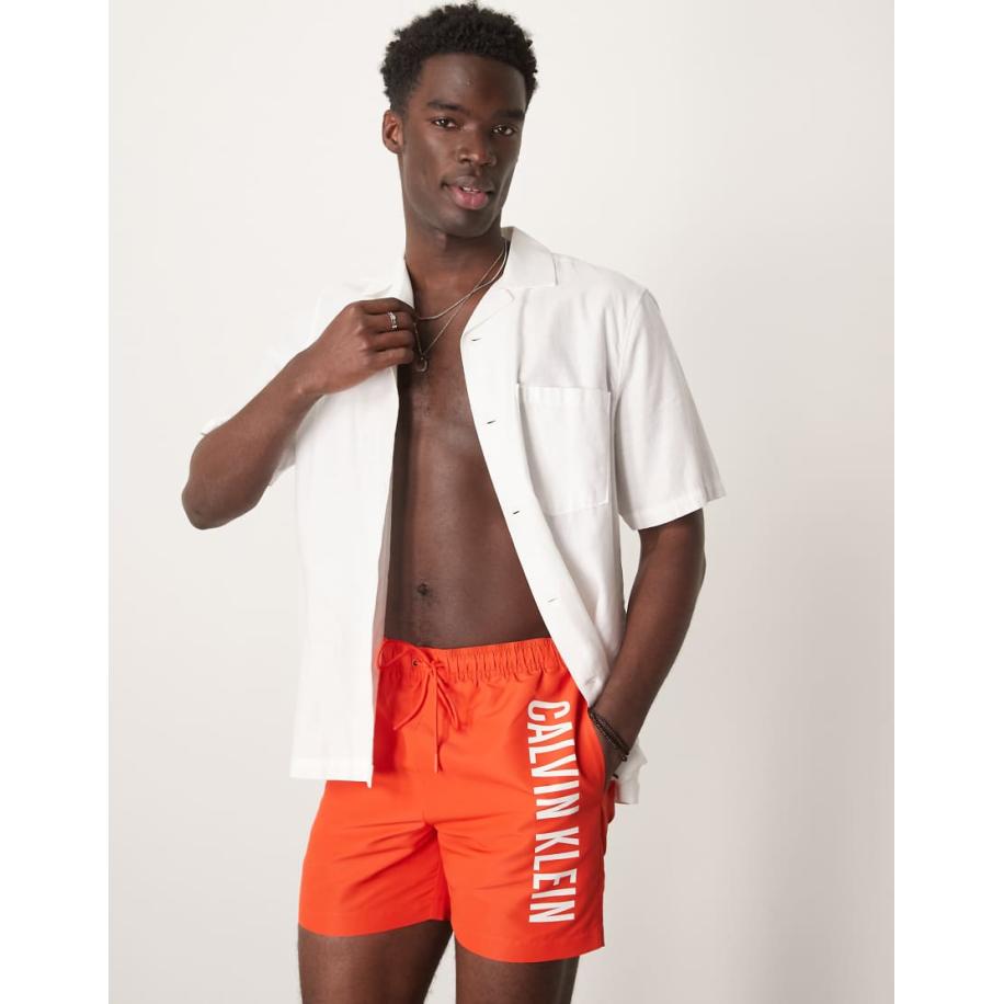 Calvin Klein - Intense Power - Zwemshort met logo in rood Rood