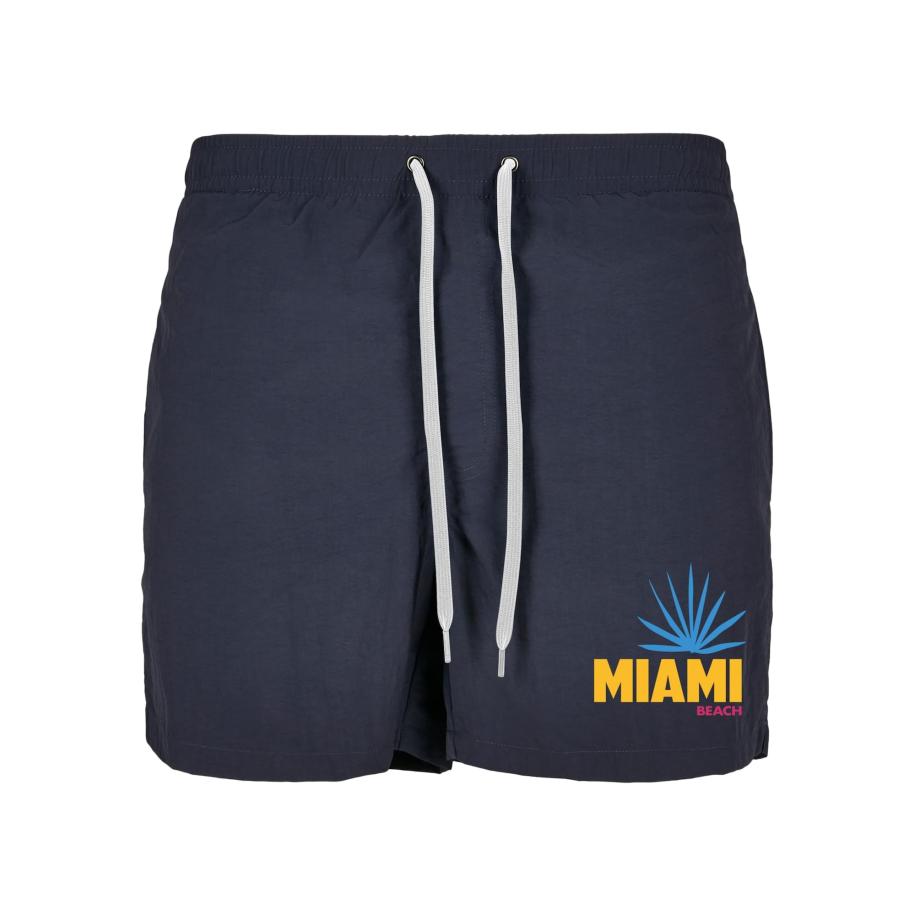 mister tee MT Men Zwemshorts Miami navy / geel / bloedrood -