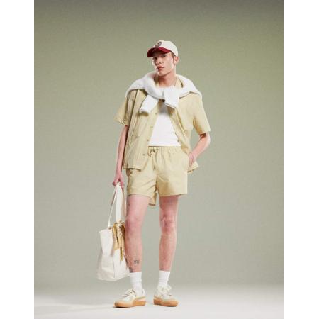 ASOS DESIGN - Korte seersucker zwemshort in groen, deel van co-ord set