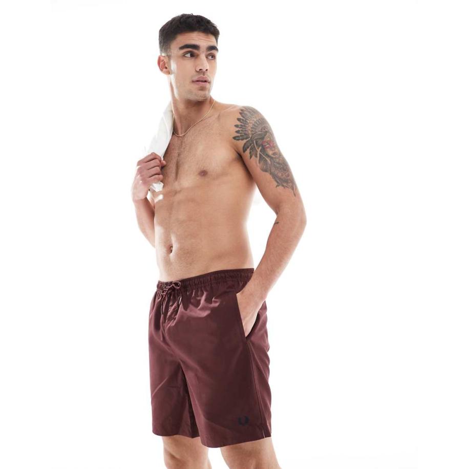 Fred Perry - Zwemshort in bordeauxrood Rood