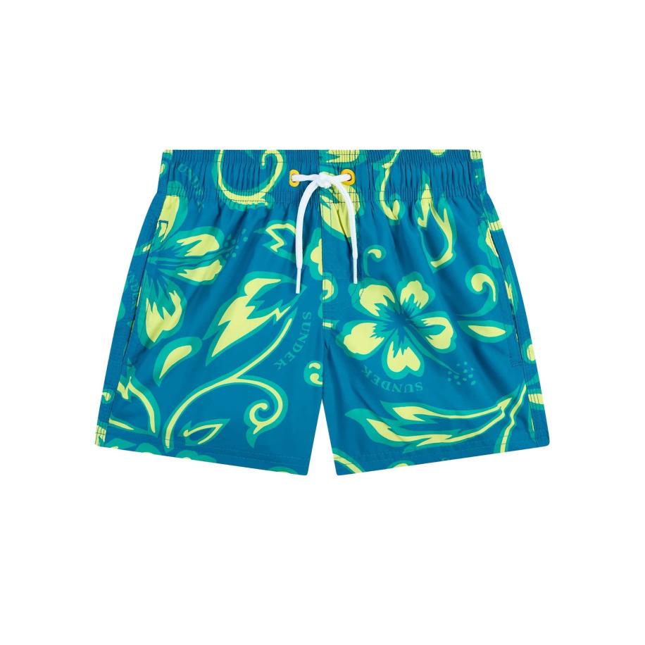 Sundek Zwemshorts blauw / groen Blauw