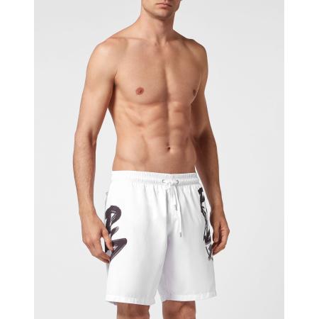 Plein Sport Plein Sport Zwemshorts Tiger grijs / zwart / wit