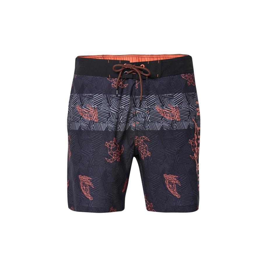 KOROSHI KOROSHI Zwemshorts grijs / oranje / zwart -