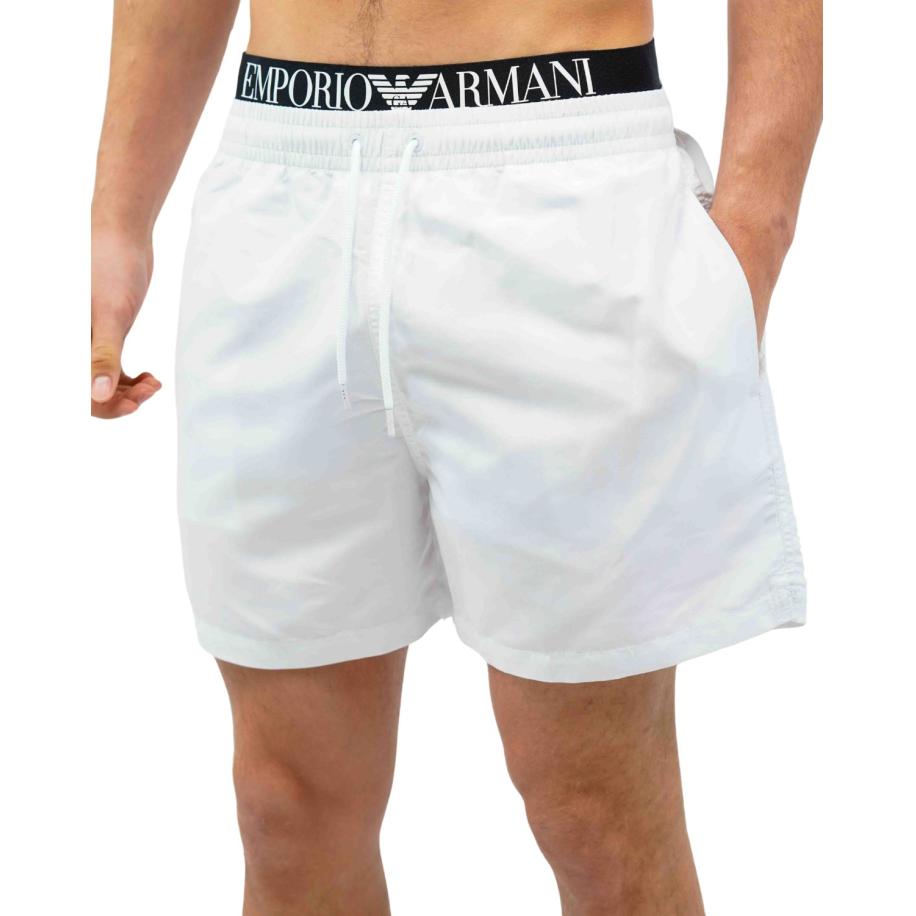 Emporio Armani Man Woven Boxer Beachwear Wit