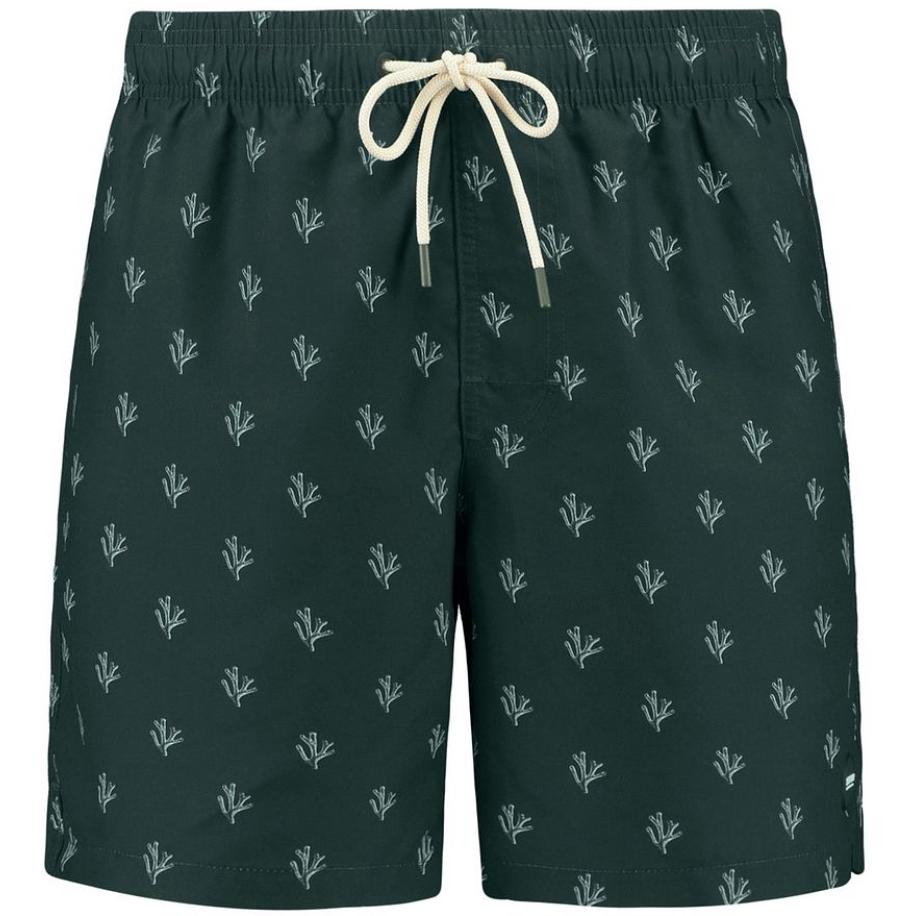 Shiwi Zwembroek Mike Sketched Coral Donkergroen -
