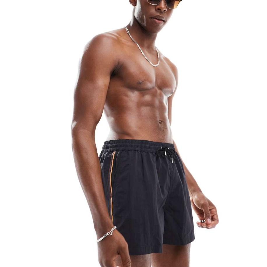 PS Paul Smith - Gestreepte zwemshort in zwart Zwart