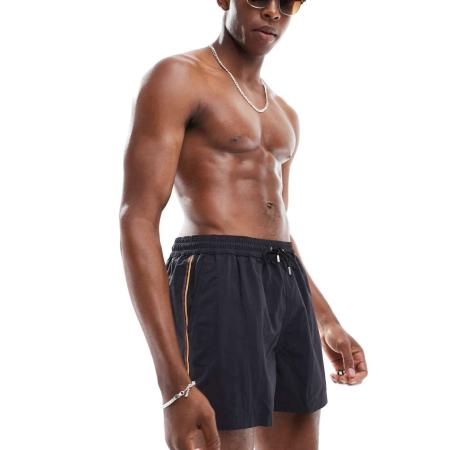 PS Paul Smith - Gestreepte zwemshort in zwart