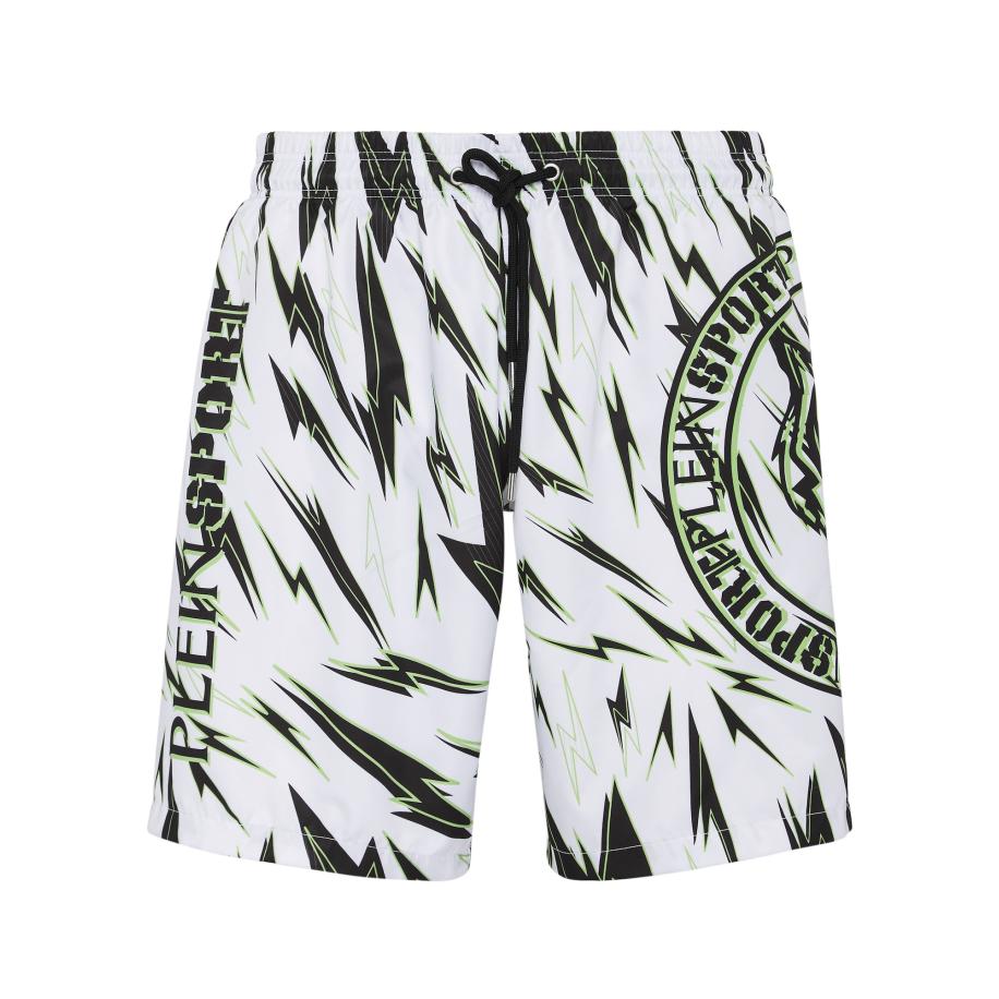 Plein Sport Plein Sport Zwemshorts Tiger groen / wit -