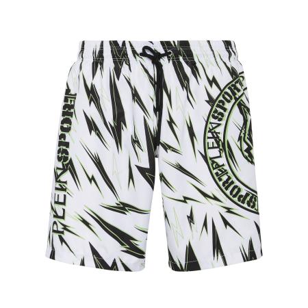 Plein Sport Plein Sport Zwemshorts Tiger groen / wit