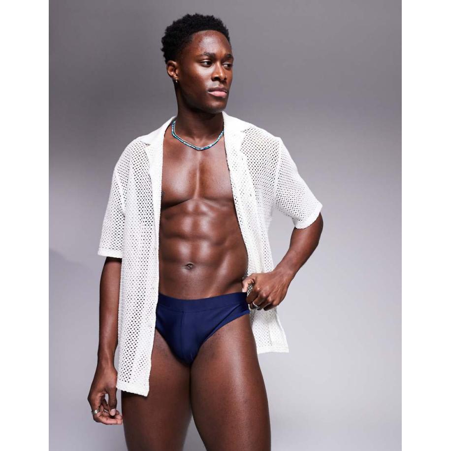 ASOS DESIGN - Zwembroek in marineblauw Blauw