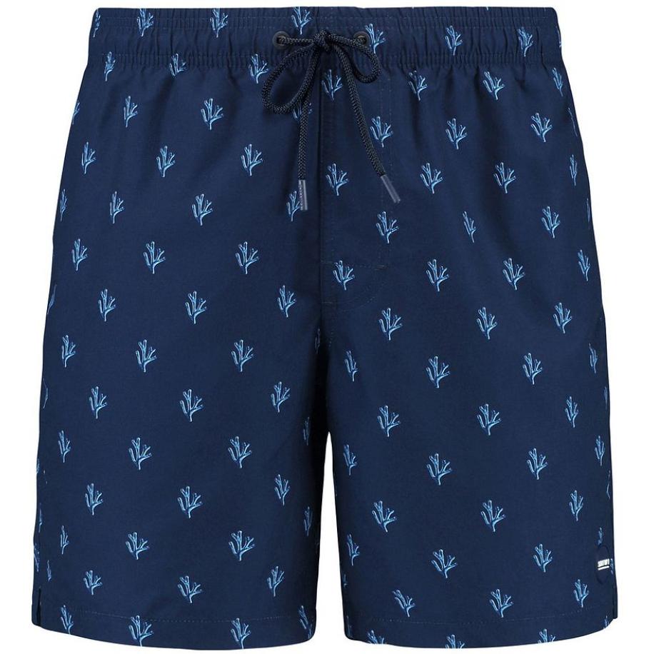 Shiwi Zwembroek Mike Sketched Coral Navy -