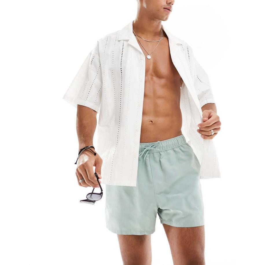 ASOS DESIGN - Korte zwemshort in eendenei groen Groen