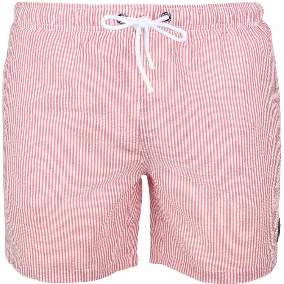 Suitable Zwembroek Stripe Seersucker Rood Rood