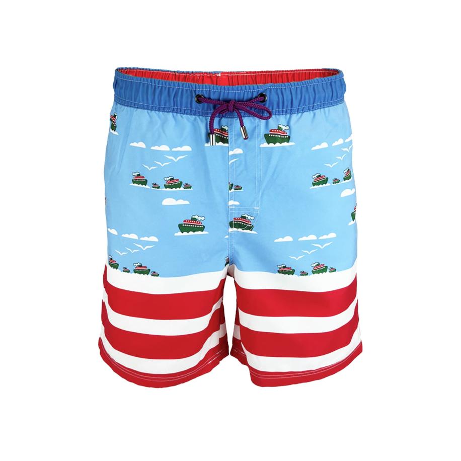 UnaBux UNABUX Zwemshorts WATER GIRAFFE blauw / rood / wit -